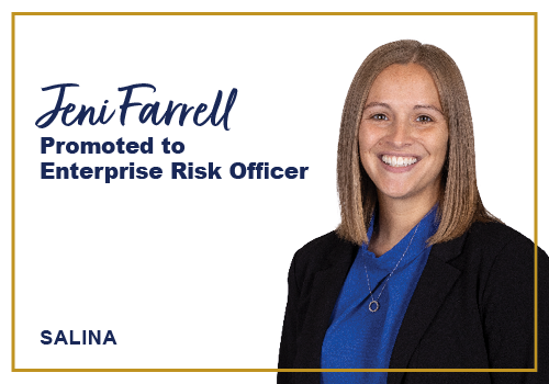 First Bank Kansas Promotes Jeni Farrell to Enterprise Risk Officer