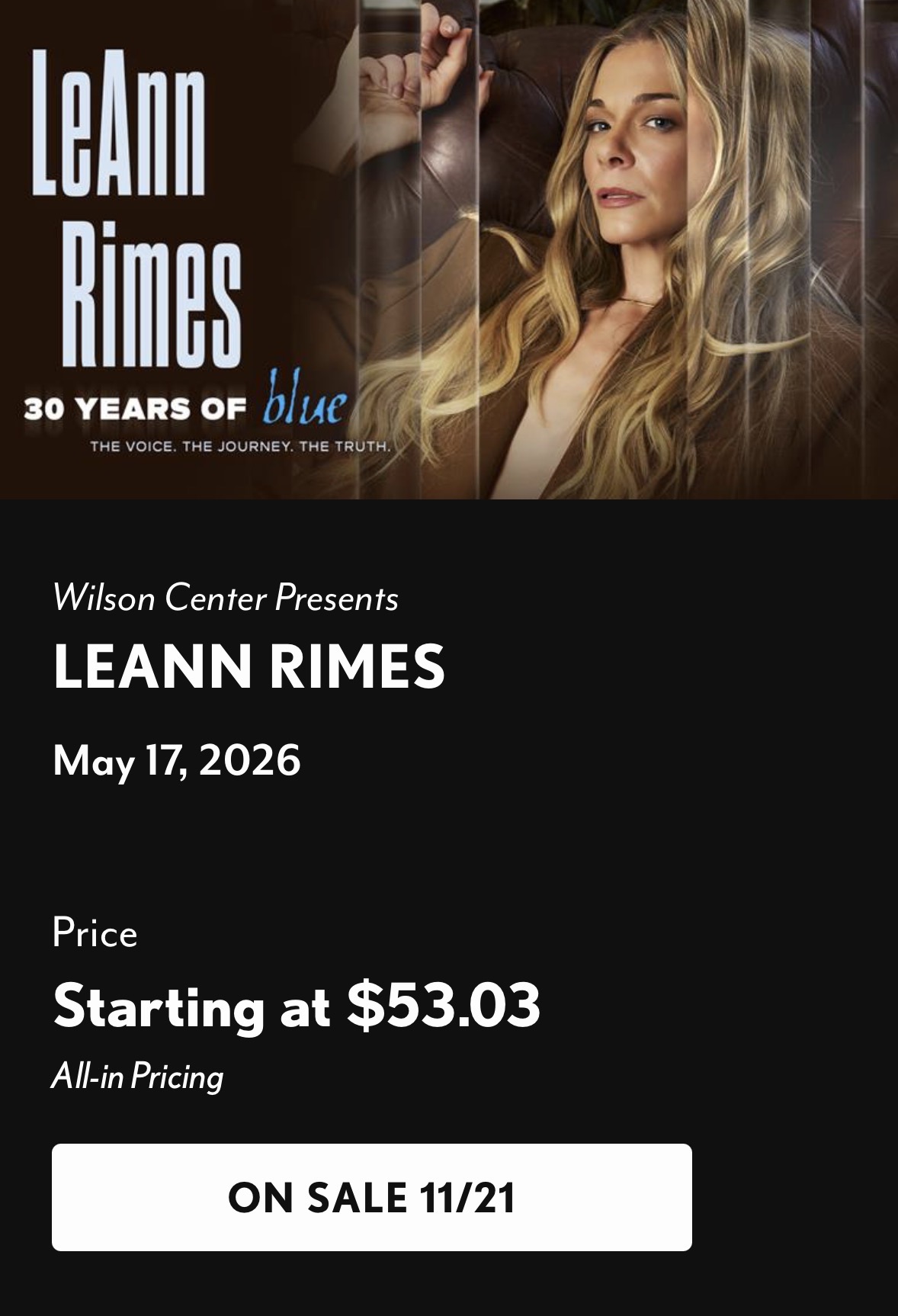 LeAnn Rimes in Wilmington 5/17/2026