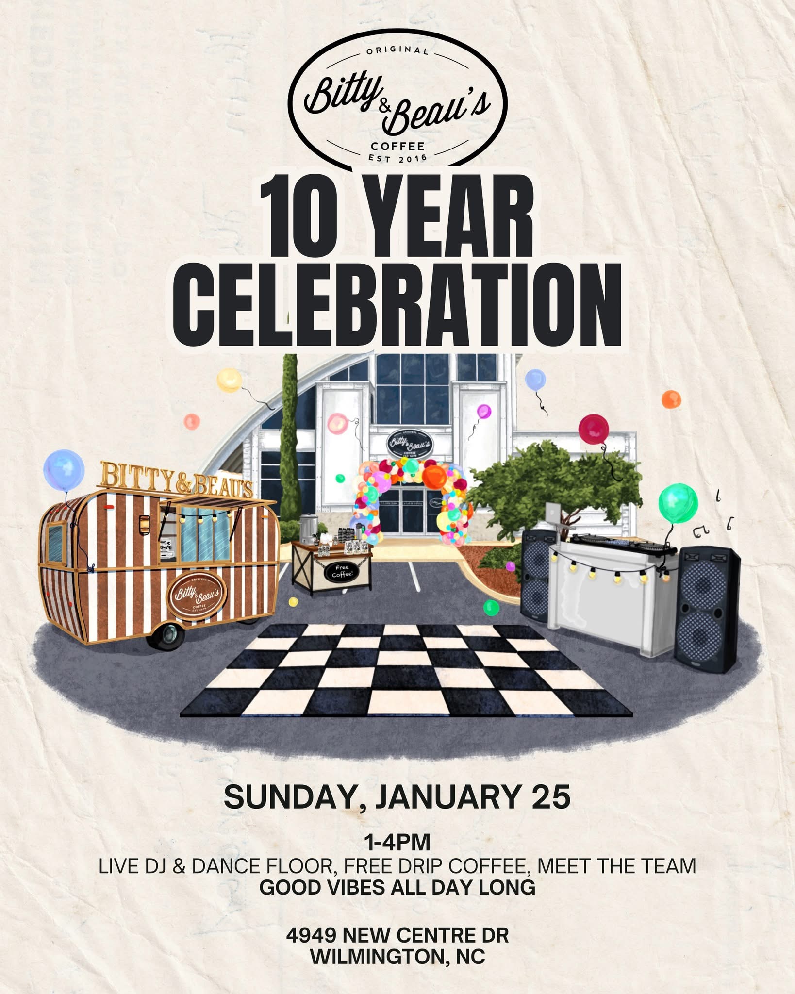 10 Year Celebration for Bitty & Beau’s Coffee