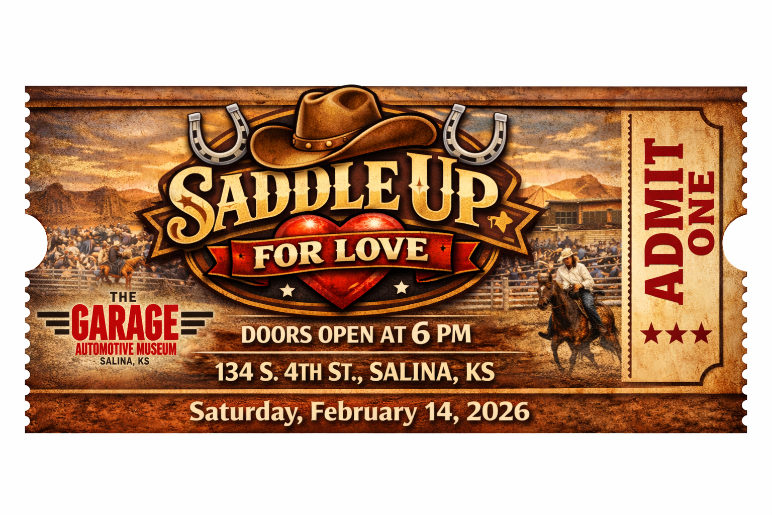 Saddle Up  For Love Valentines Fundraiser @ The Garage