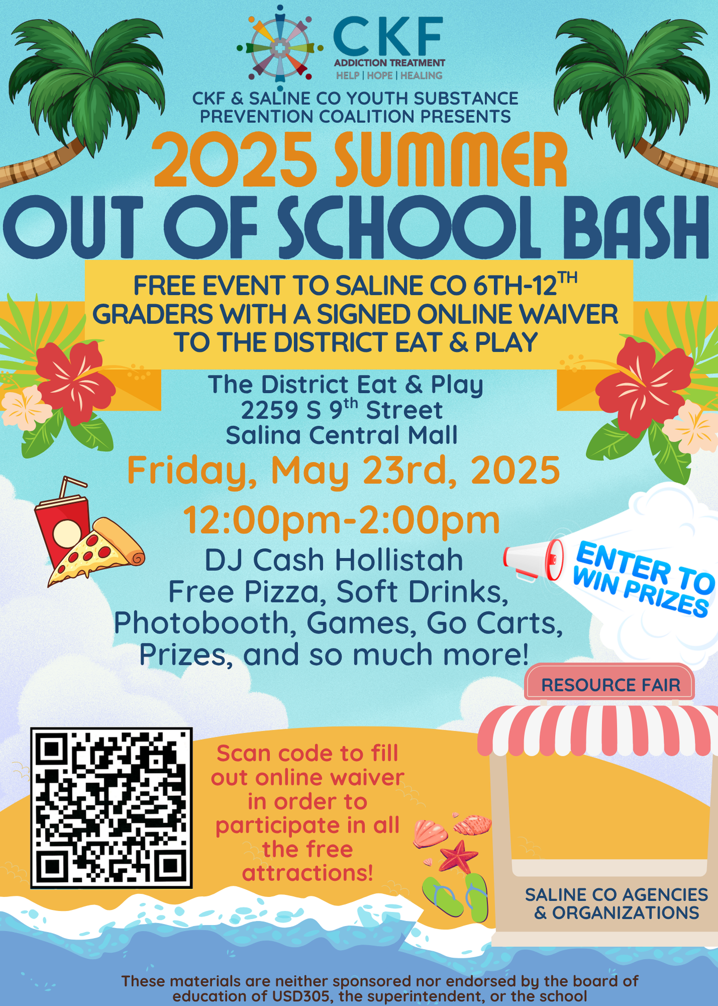 CKF Youth Out of School Bash – Free Event for Saline County 6th - 12th grade Teens!