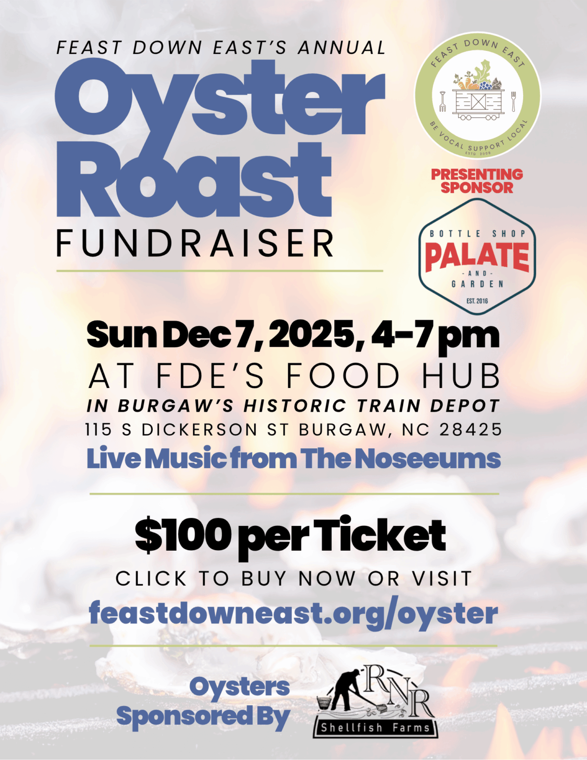 Feast Down East’s Annual Oyster Roast Fundraiser