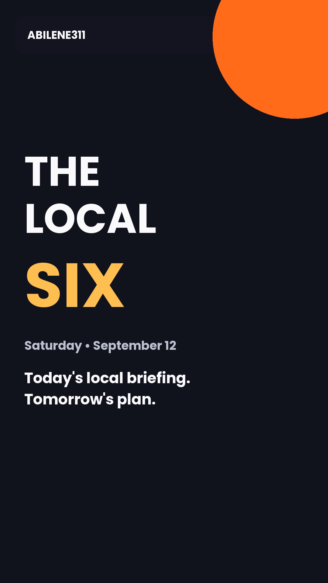 The Local 6:00 — Abilene | September 12, 2026