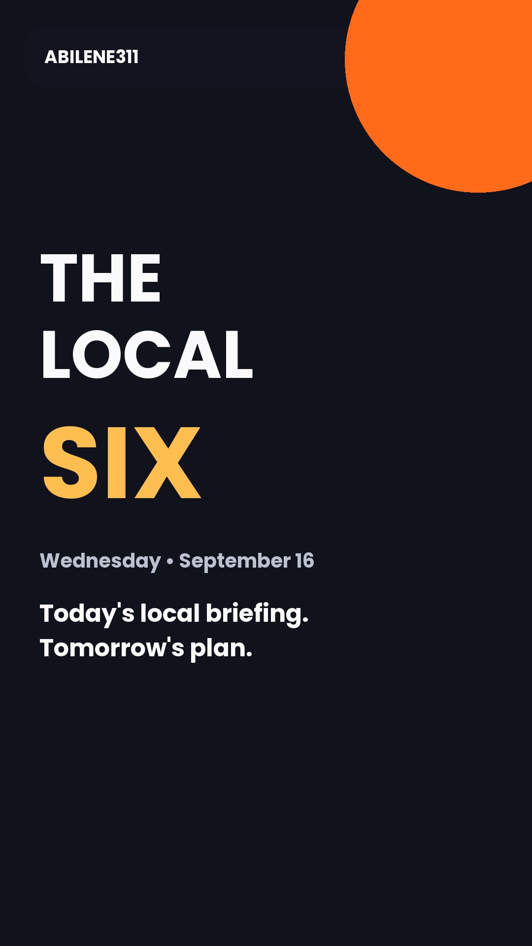 The Local 6:00 — Abilene | September 16, 2026