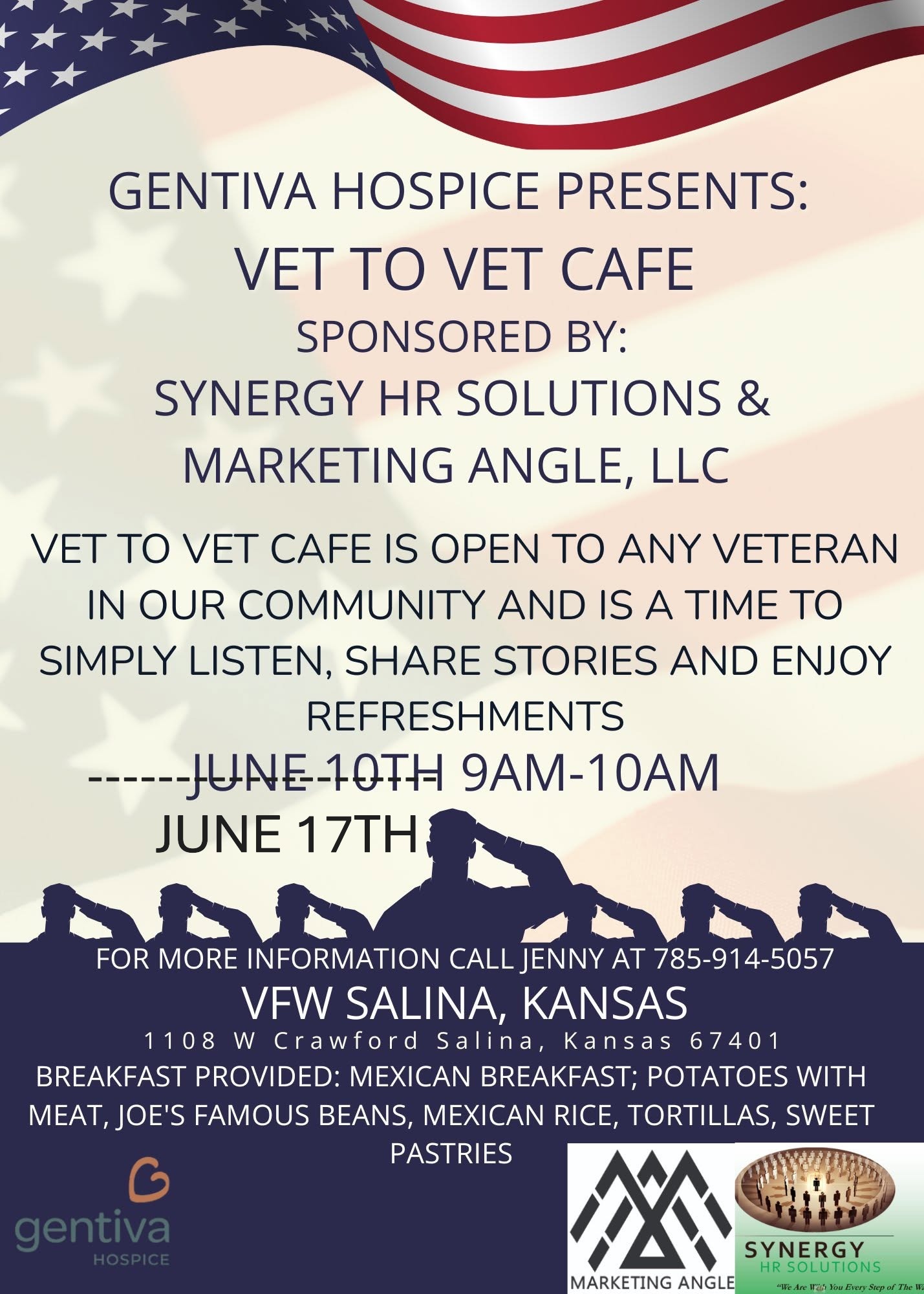 Vet-to-Vet Café Planned June 17 at Salina VFW