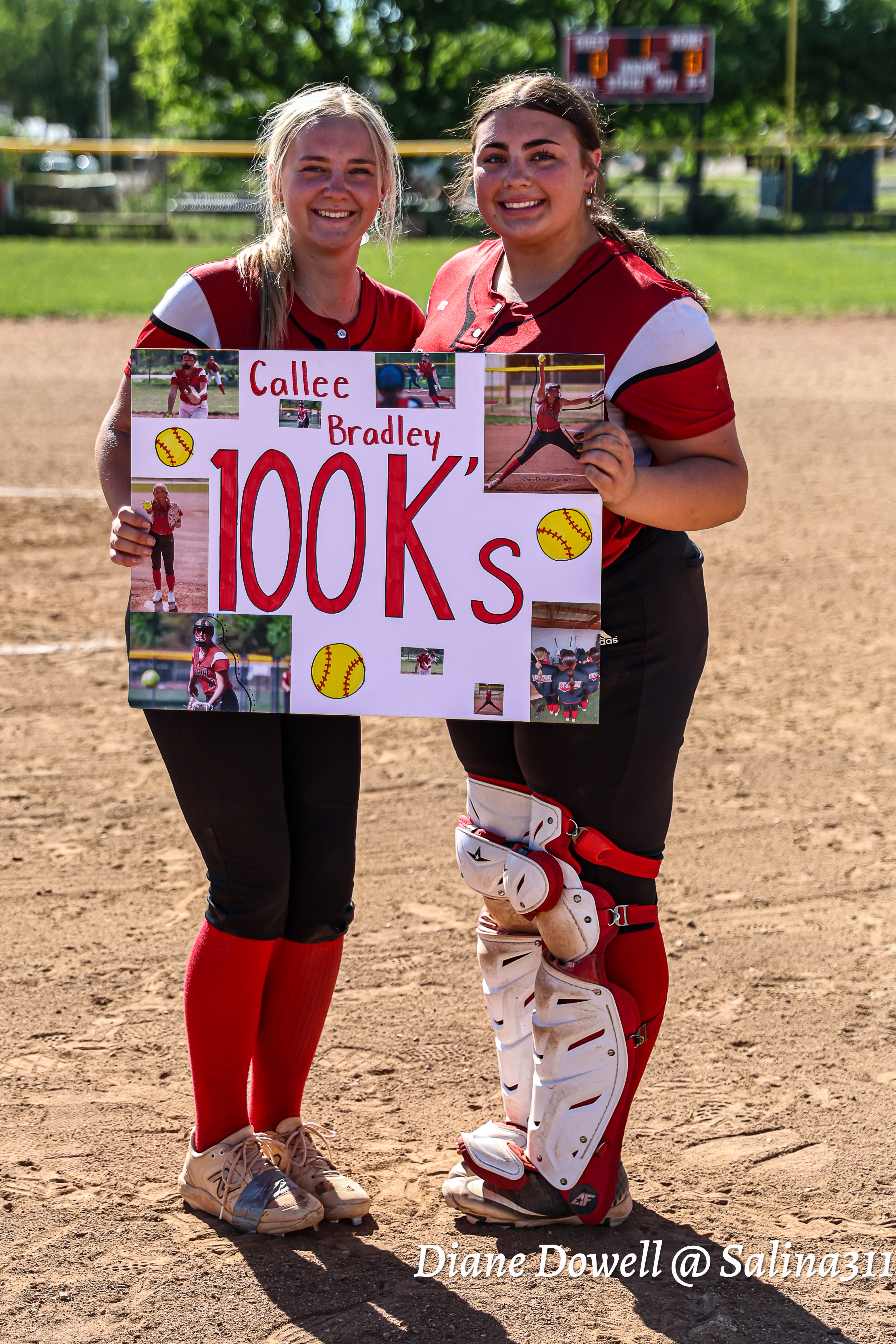 #00 Callee Bradley surpassed 100 strikeouts on May 8, 2026.  Bret Hecker #20 was behind the plate during this monumental milestone.