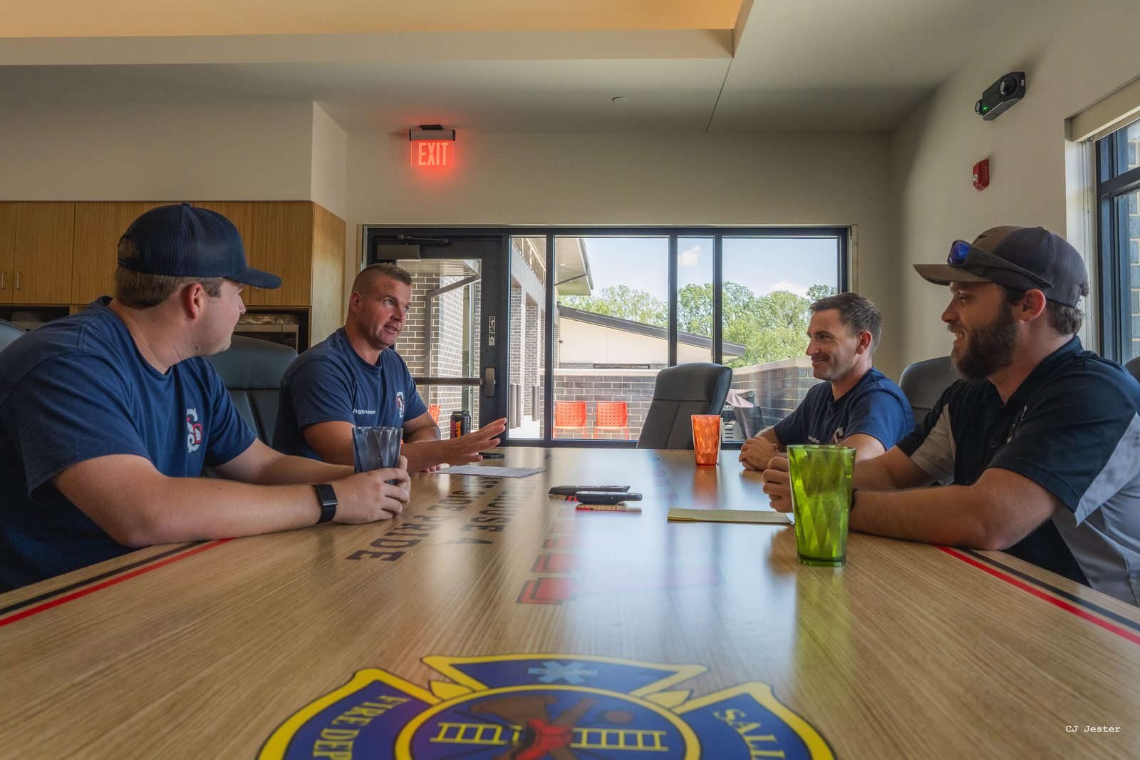 Around the table, clockwise: Firefighter Conner Holle, Fire Engineer Jared Shinn, Paramedic/Firefighter Curtis Main and Paramedic Student Intern Gage Wilson. Wilson is a Barton County Community College paramedic student completing his field internship with the Salina Fire Department.