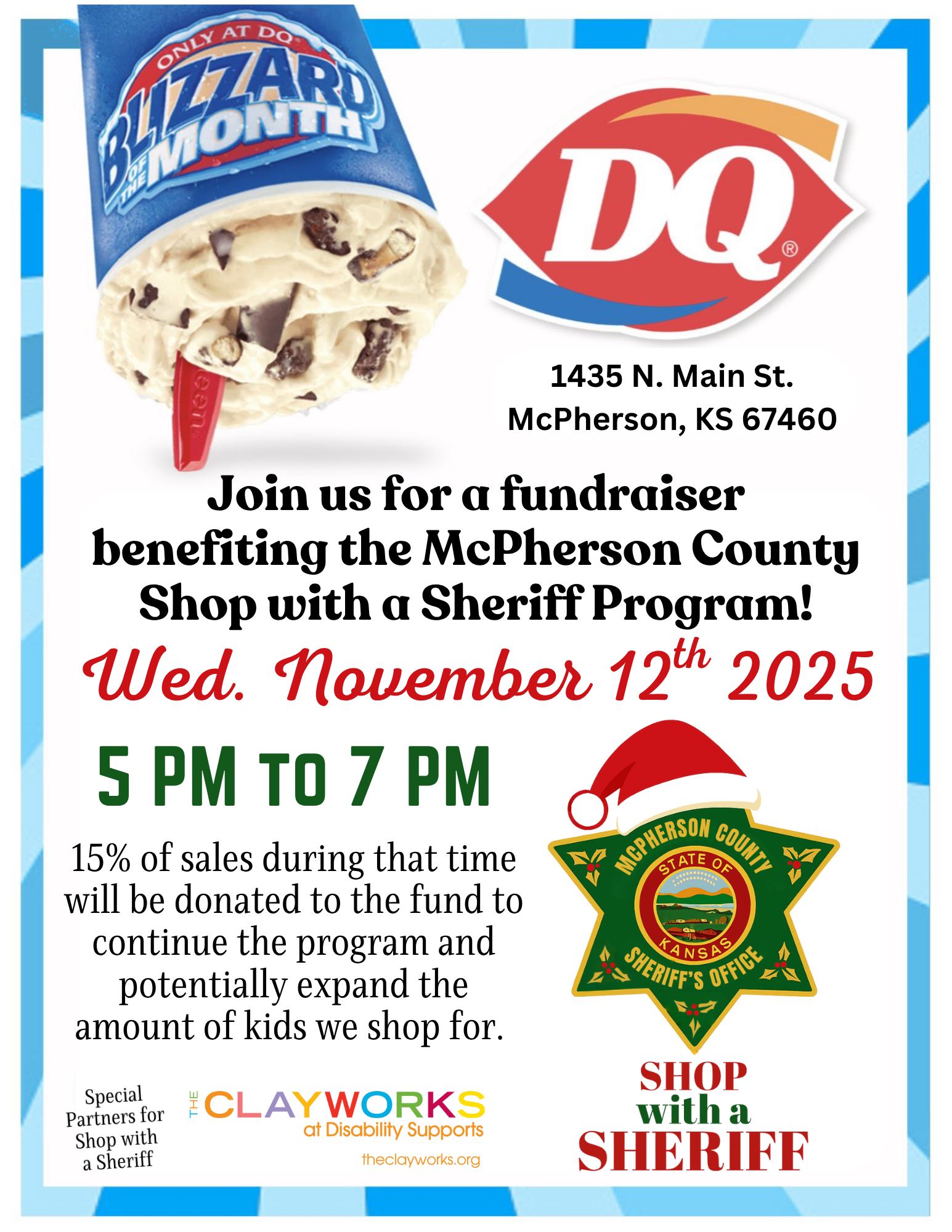 McPherson County Sheriff's Office Announces Dairy Queen Fundraiser for 'Shop with a Sheriff' Program