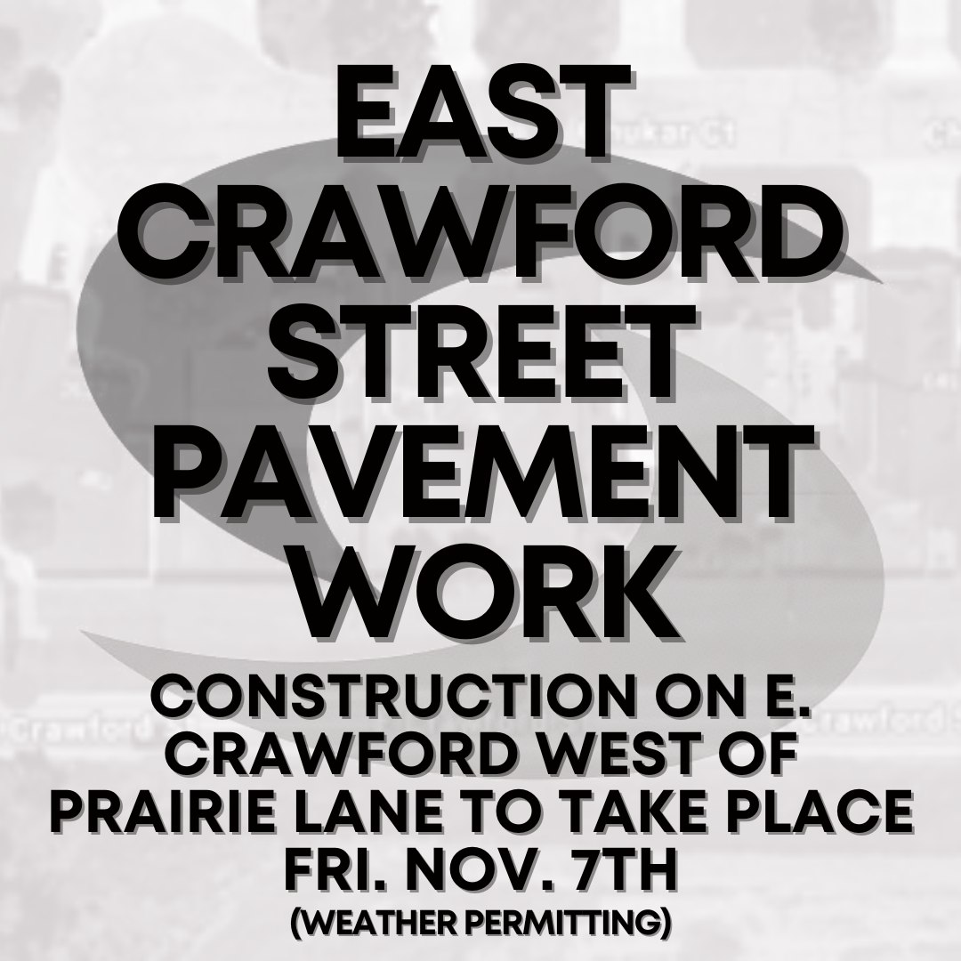 Pavement Work Scheduled for East Crawford Street