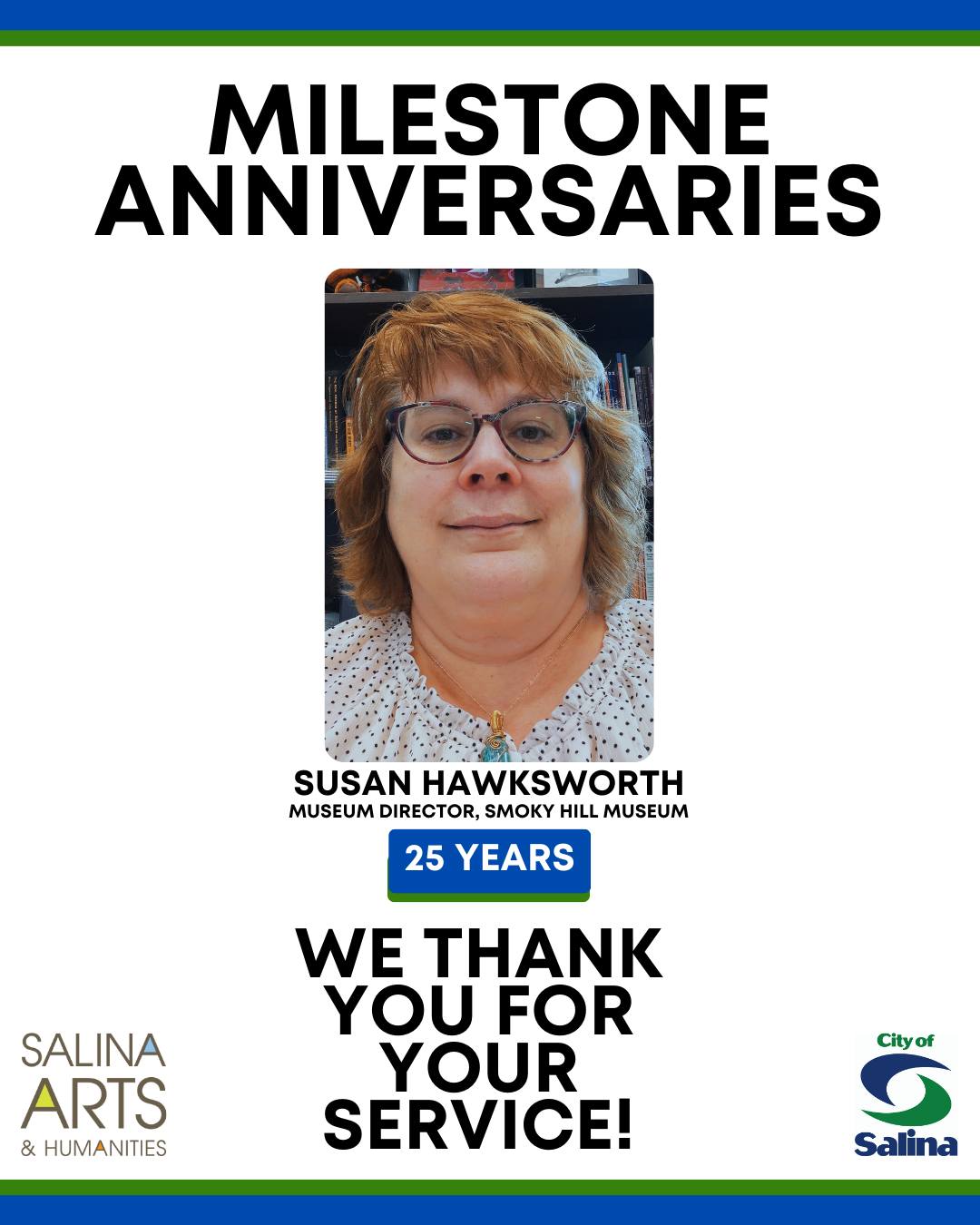 City of Salina Recognizes Susan Hawksworth's Milestone Anniversary