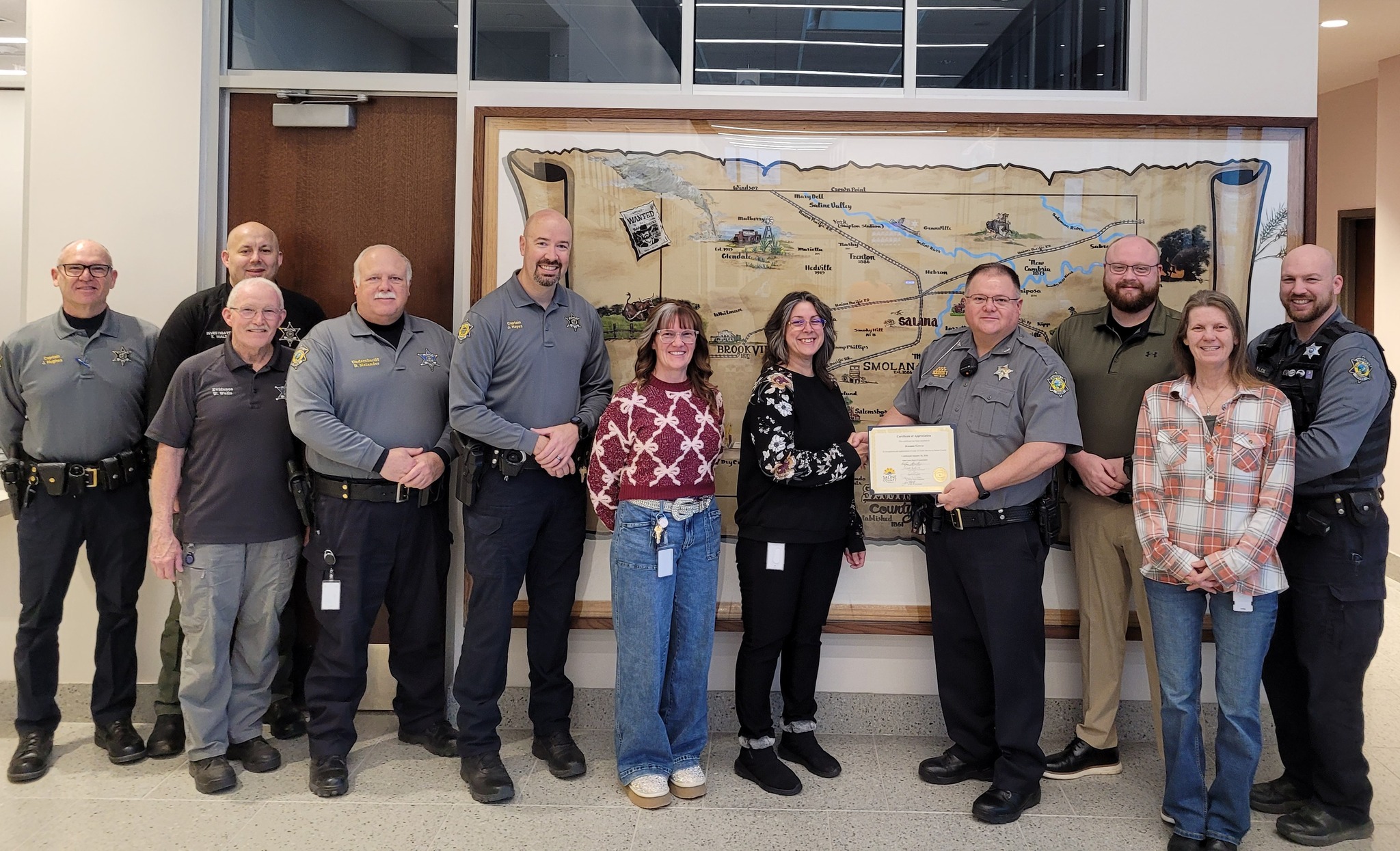 Administrative Assistant Recognized for 15 Years of Service at Saline County Sheriff's Office