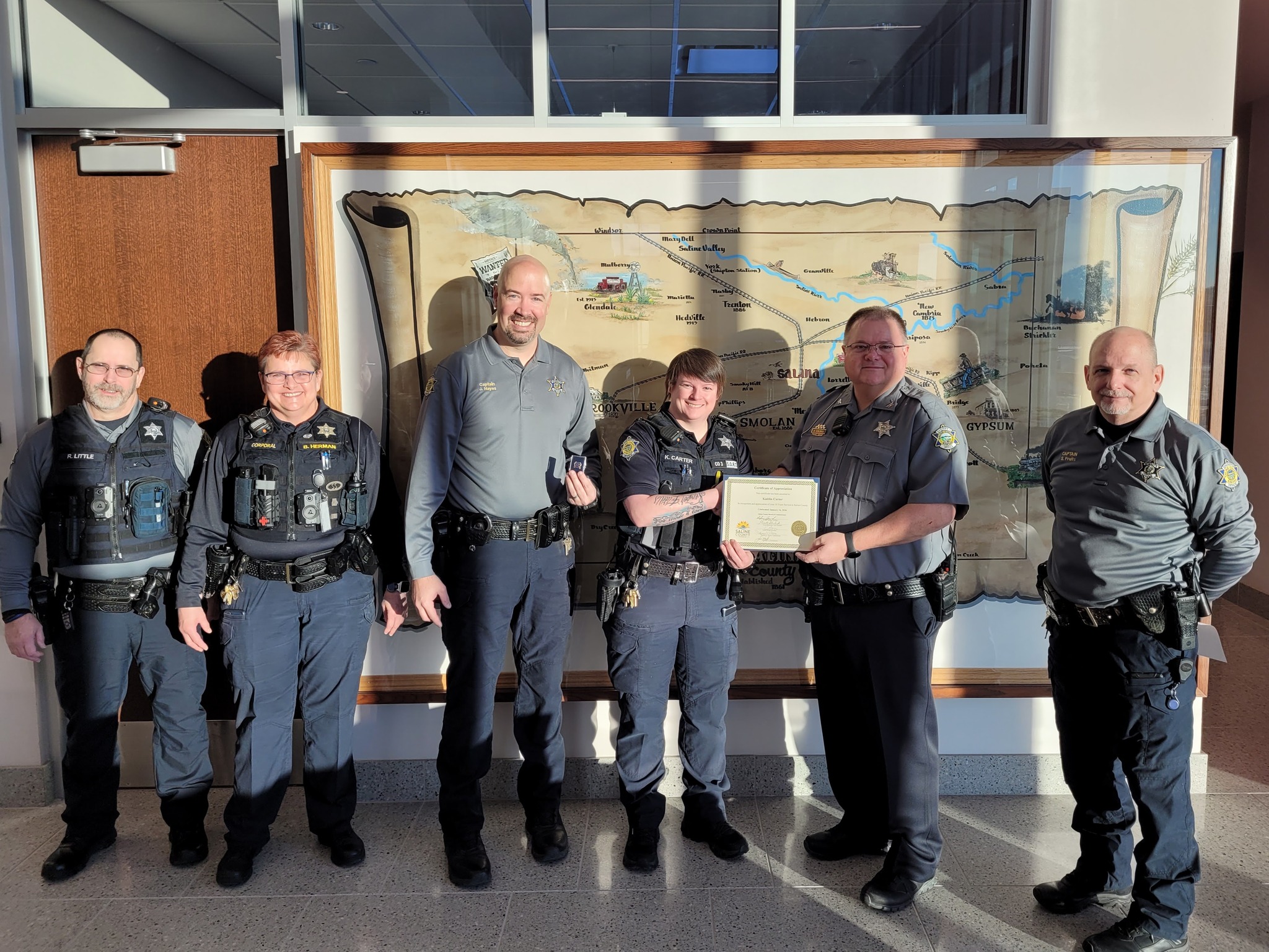 Deputy Kaitlin Carter Recognized for 10 Years of Service with Saline County Sheriff's Office