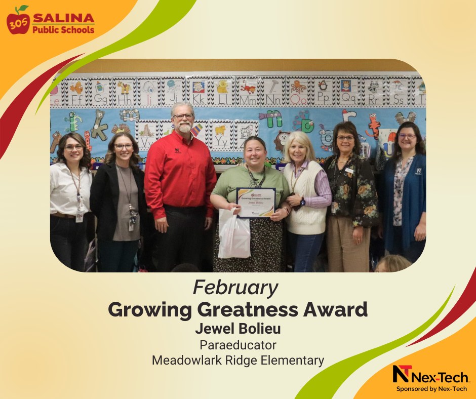 Meadowlark Ridge Paraeducator Receives USD 305 February Growing Greatness Award
