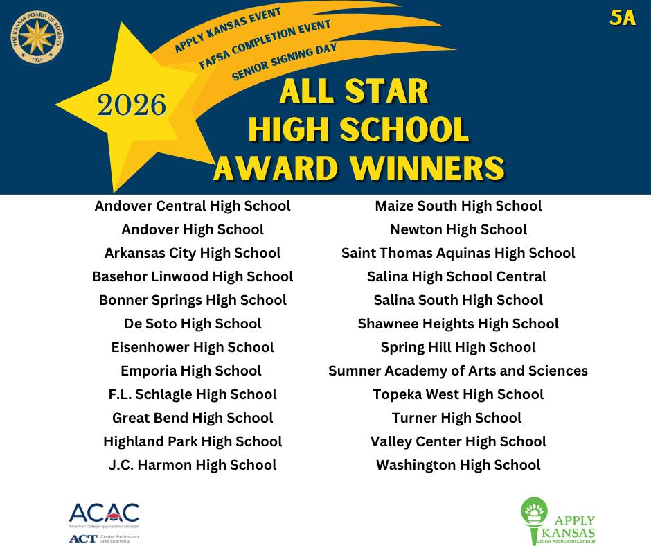 Salina Central, Salina South Named 2026 All-Star High Schools by Kansas Board of Regents