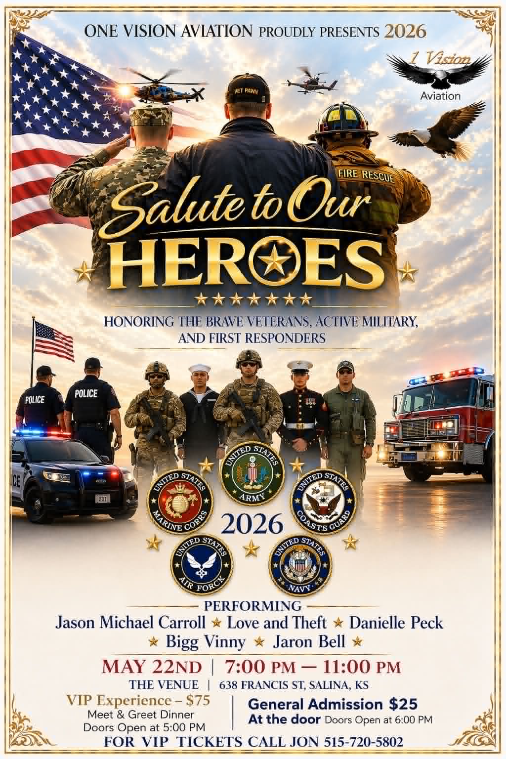 Salute to Our Heroes Event Set for May 22 at The Venue in Salina