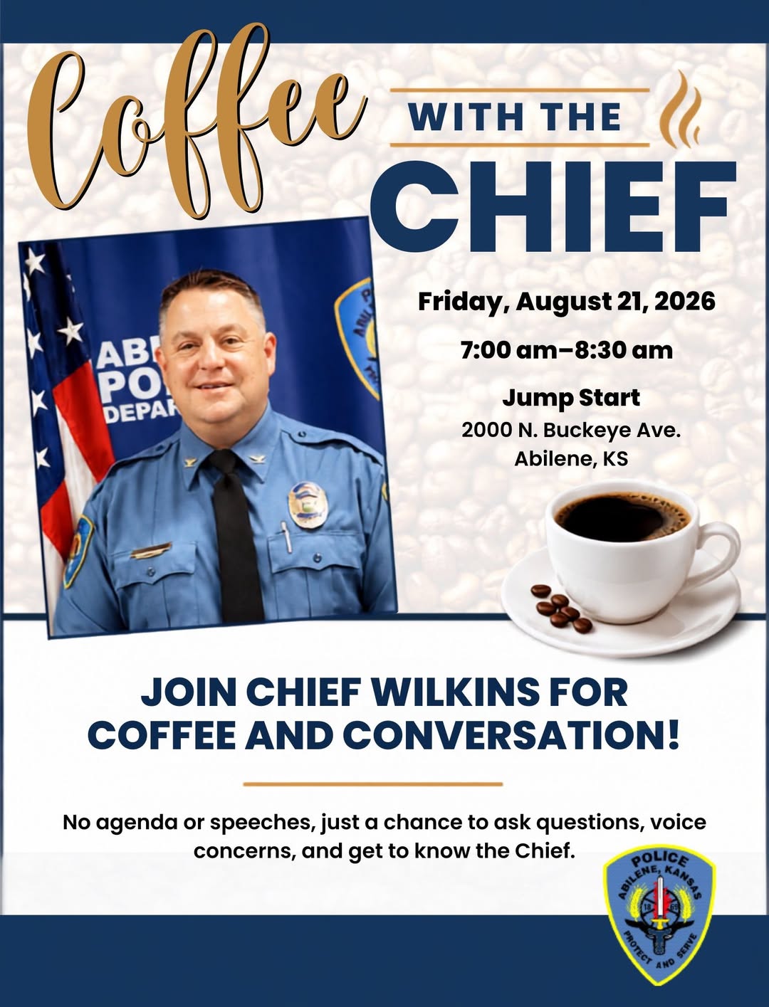 Abilene Police Chief to Host Community Coffee Event in August