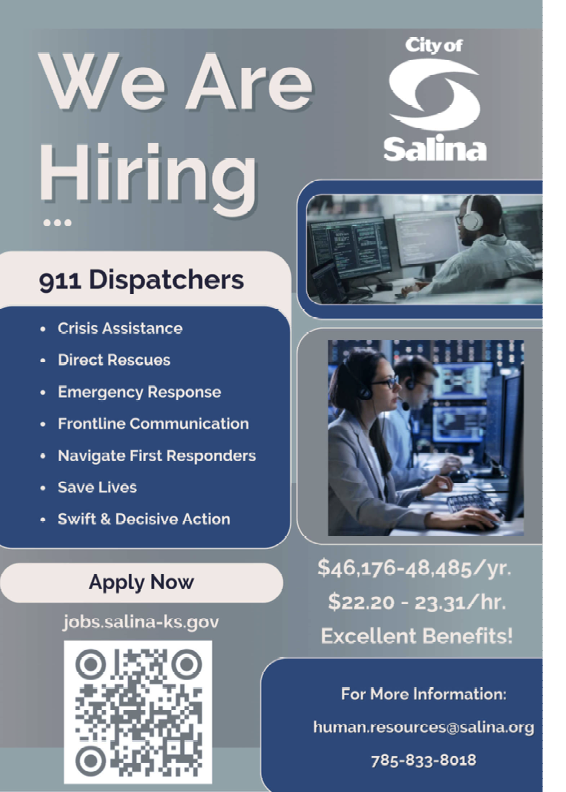 City of Salina Hiring 911 Dispatchers