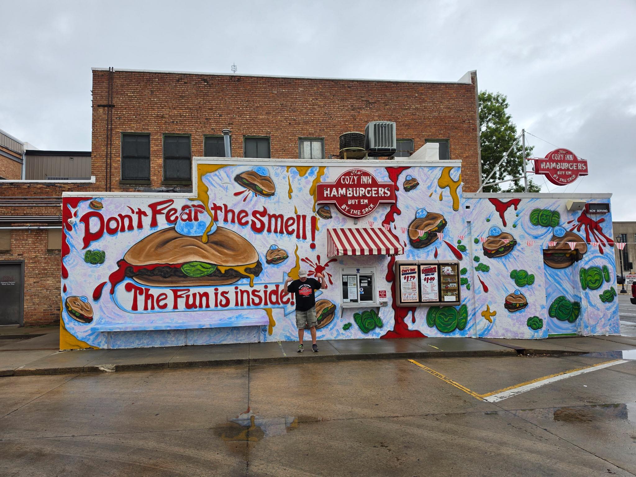 Photo courtesy of Colin Benson's Facebook, showing the Cozy Inn mural.