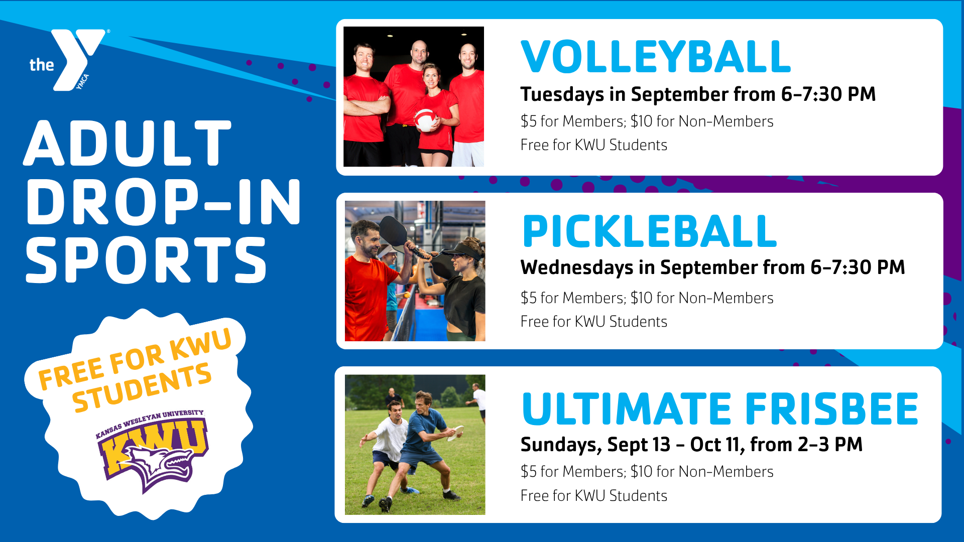 Salina Family YMCA Launches Adult Drop-In Sports Series This Fall