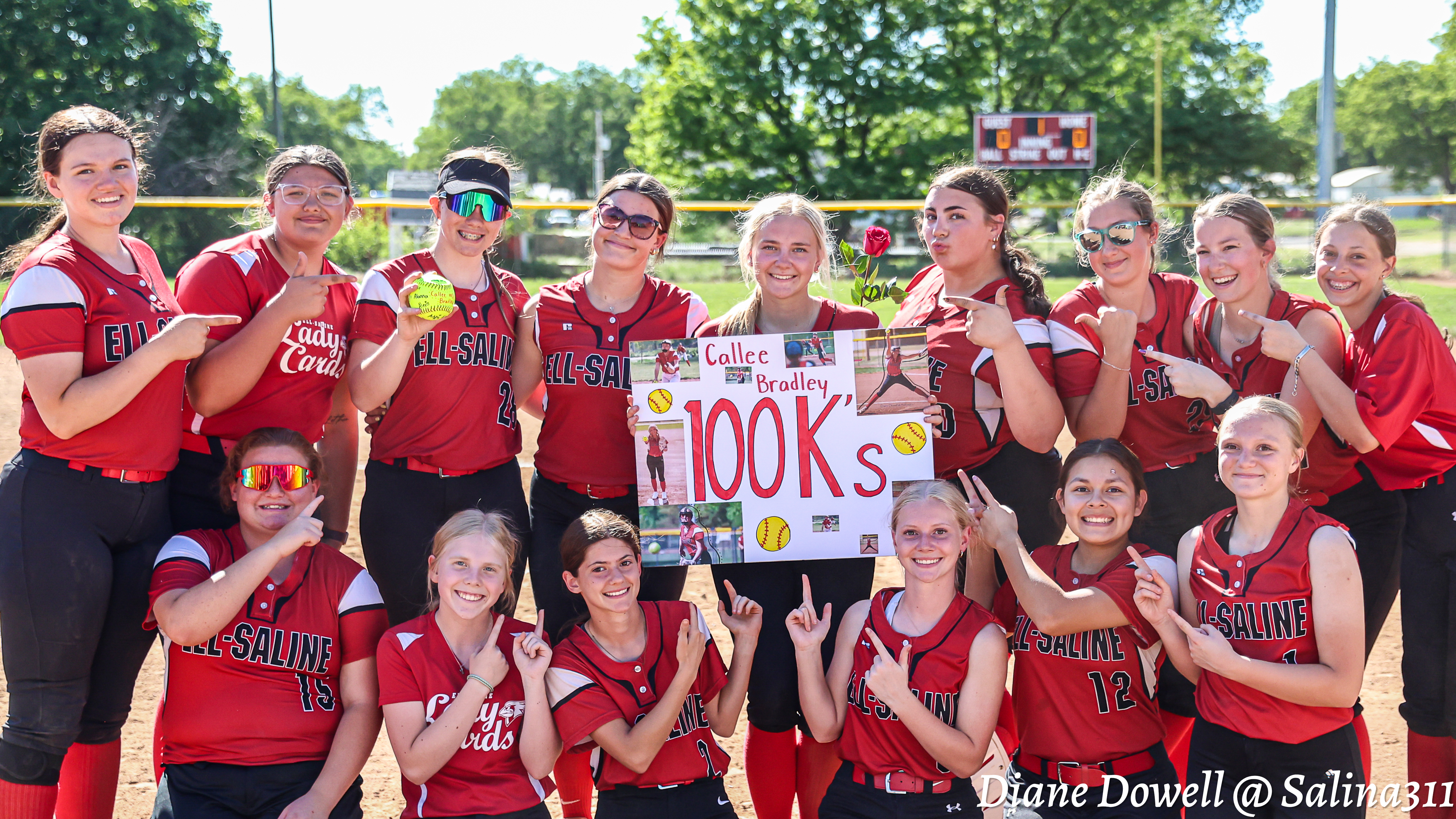 Ell-Saline Softball Celebrates Seniors, Bradley Reaches 100 Strikeouts