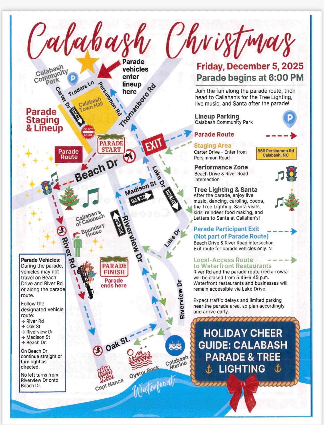 🎄 CALABASH CHRISTMAS PARADE – ROAD CLOSURE NOTICE 🎄