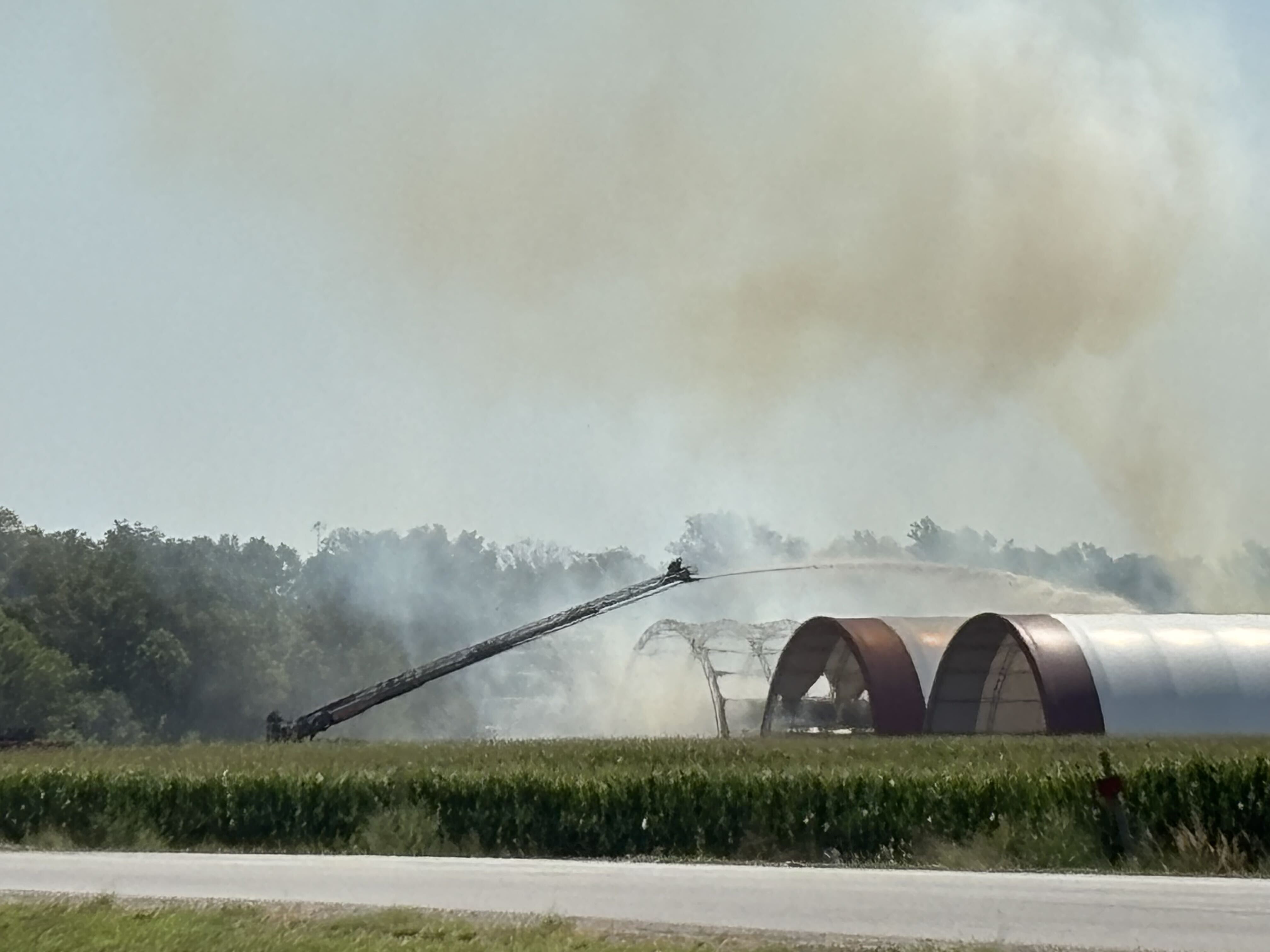BREAKING: Hay Bale Storage Facility on Fire Near Geoprobe in Salina