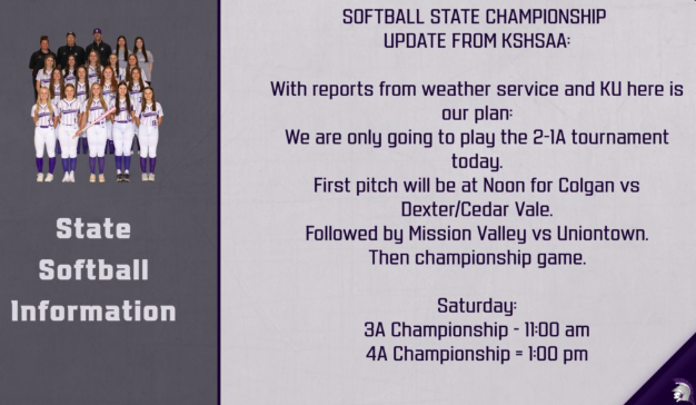 SES Softball State Tournament Game Postponed to Saturday Due to Rain