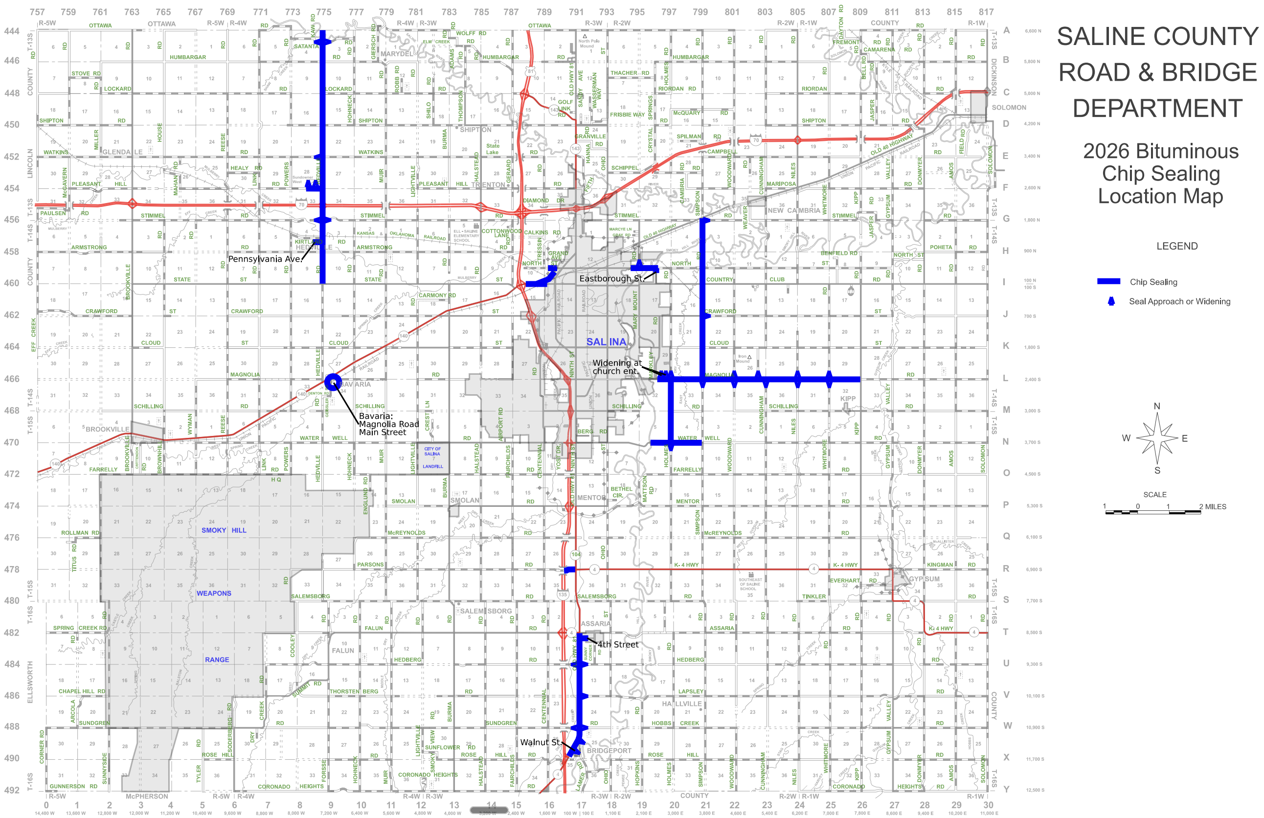 Saline County Chip Seal Program Set to Begin July 27
