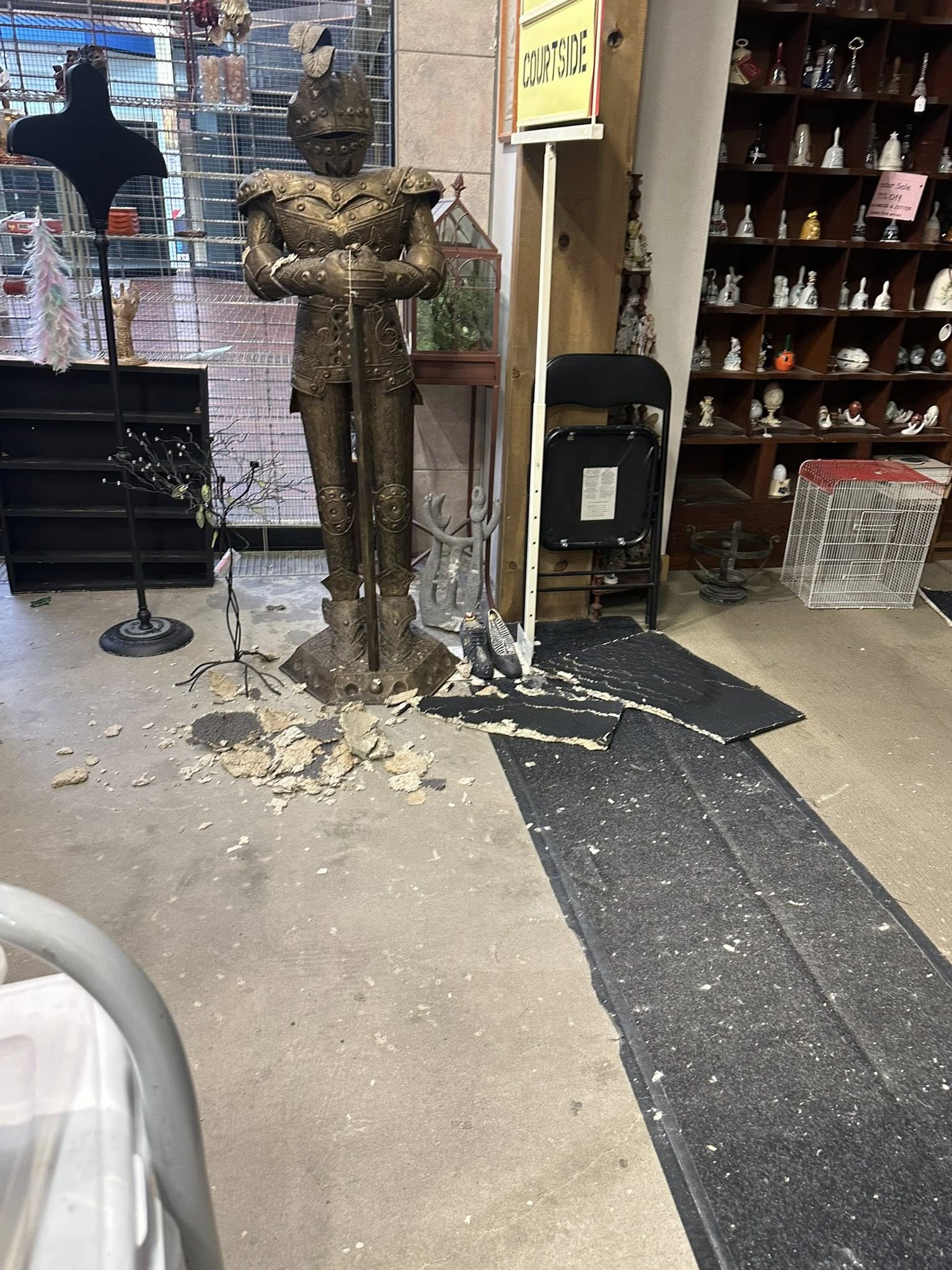 Interior damage at Junk In The Trunk inside Central Mall following this week’s hail storm. Photos were provided to Salina311 by Stacie Regnier