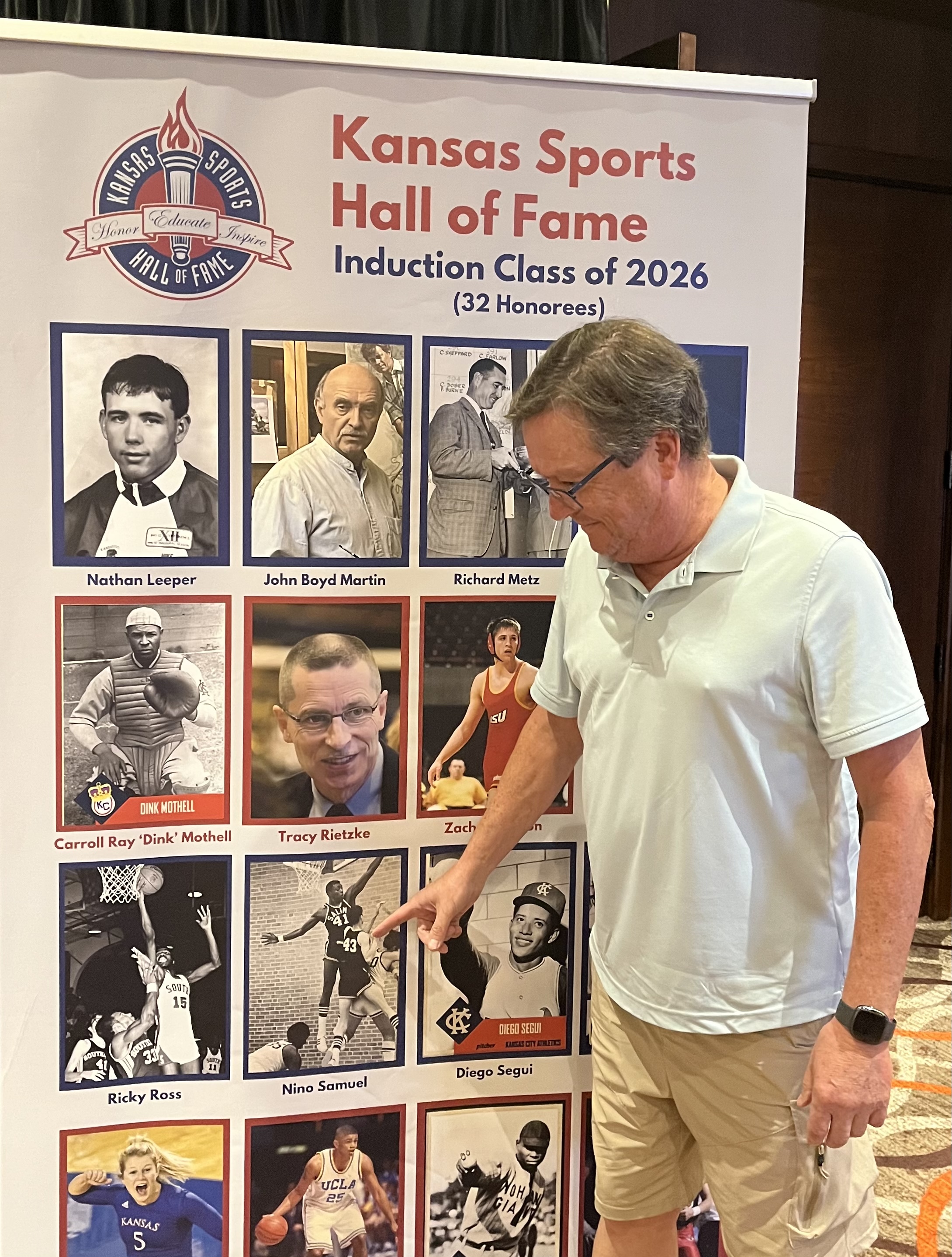 Former Saline County Commissioner Monte Shadwick Attends Nino Samuel’s Kansas Sports Hall of Fame Induction