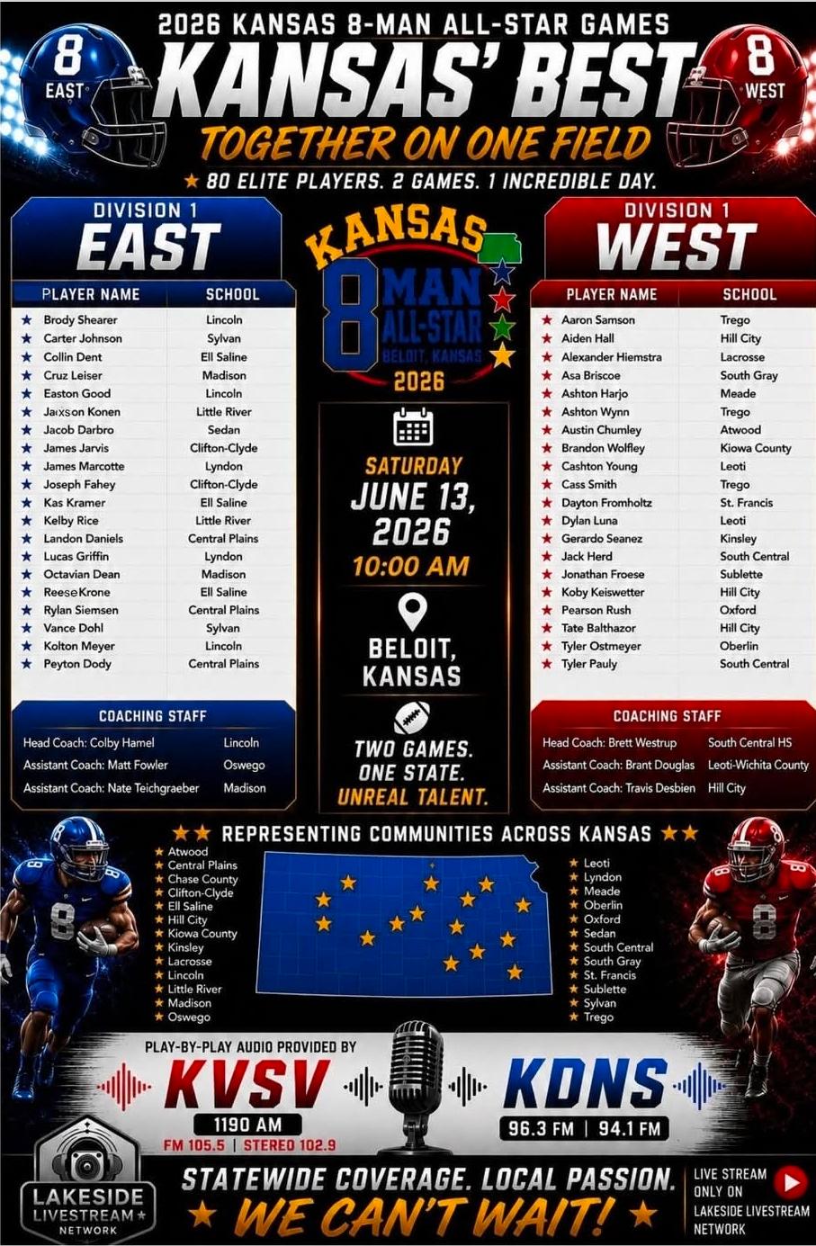Photo from Kansas 8-Man All-Star Football Facebook page