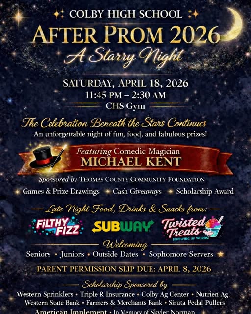 Colby Public Schools Sets April 8 Deadline for After Prom Permission Slips