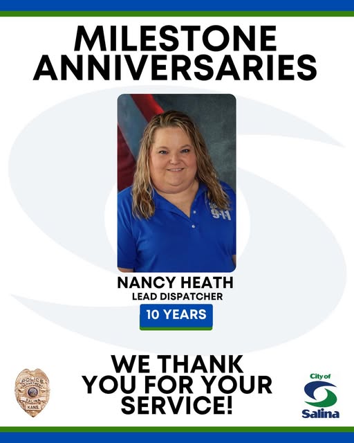 Salina Police Department Dispatcher Reaches Milestone Anniversary
