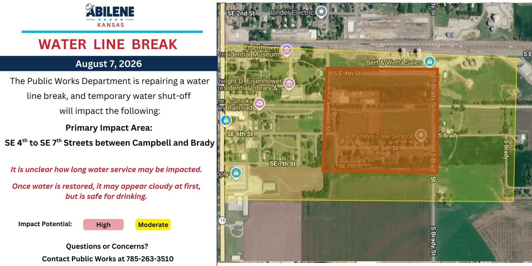 Water Line Break Affects Abilene Neighborhood; Restoration Time Unknown