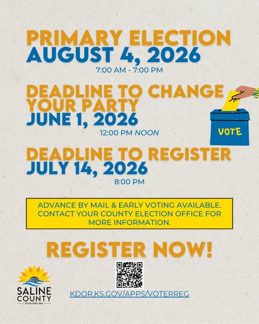 Saline County Announces Key Dates for August 2026 Primary Election