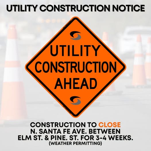 Utility Repair Work Underway on North Santa Fe in Salina