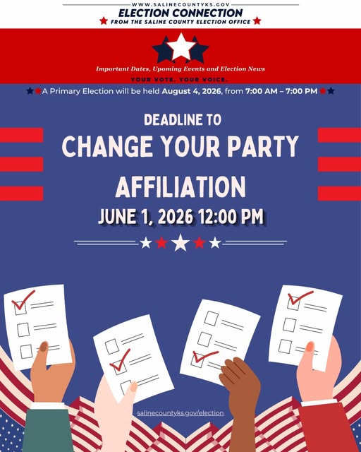 Party Affiliation Change Deadline Set for June 1 in Saline County