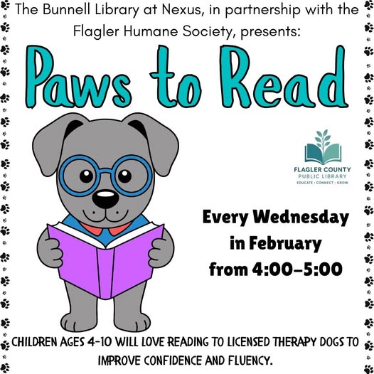 Reading Paws Program Bunnell Library's Paws to Read Program Helps Young Readers Build ...