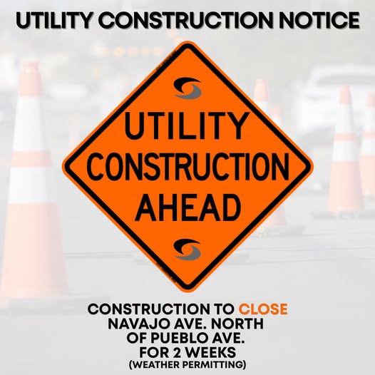 Navaho Ave to Close for Water Main Replacement Starting Aug. 10