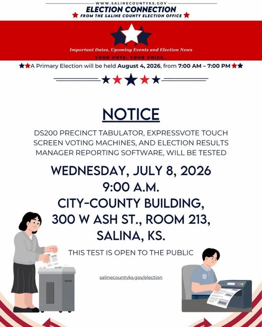 Saline County to Conduct Public Test of Voting Equipment July 8
