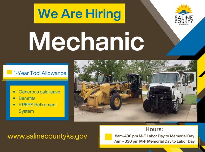 Saline County Seeking Mechanic for Road & Bridge Department