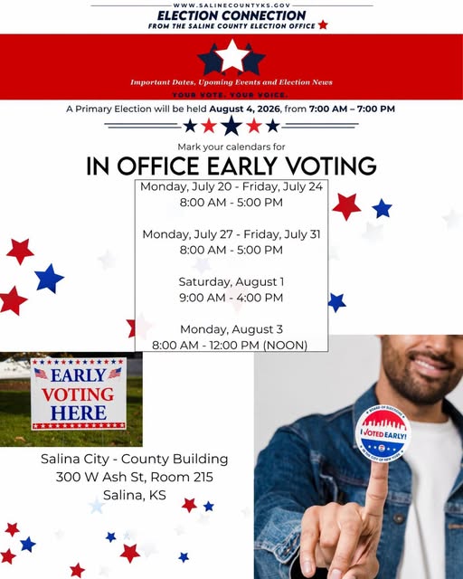 Early Voting Opens July 20 in Saline County Ahead of August Election