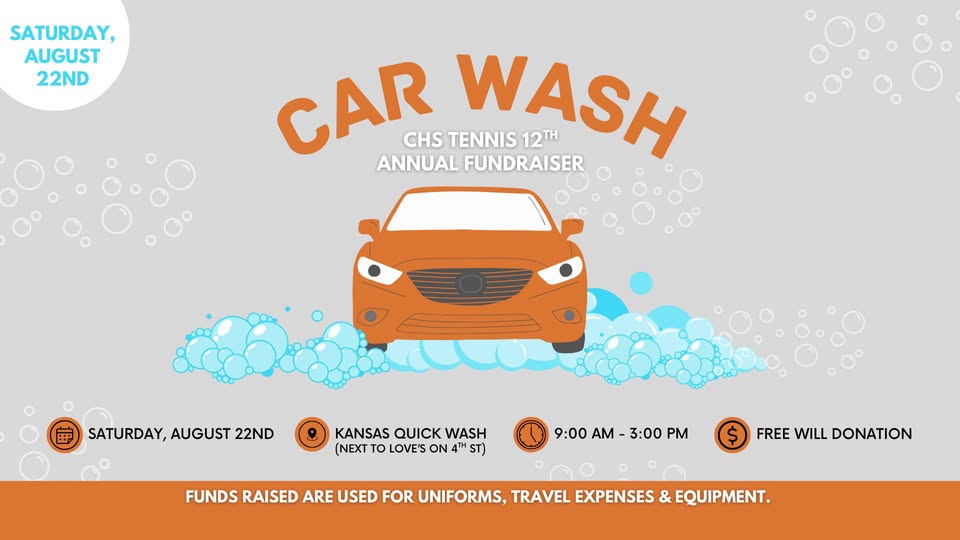 CHS Tennis Team to Hold Annual Car Wash Fundraiser Aug. 22