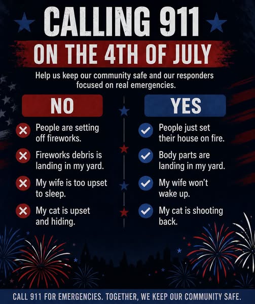 Salina Police Urge Residents to Reserve 911 for Emergencies on Fourth of July