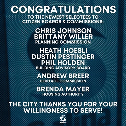 Seven appointed to Salina city boards and commissions