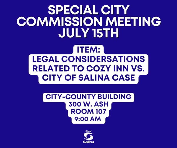 Salina City Commission Calls Special Meeting on Cozy Inn Legal Case