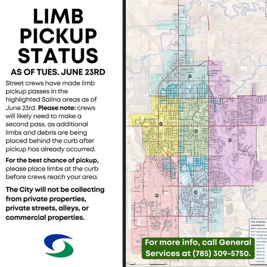 Salina Street Crews Continue Limb Pickup Across City