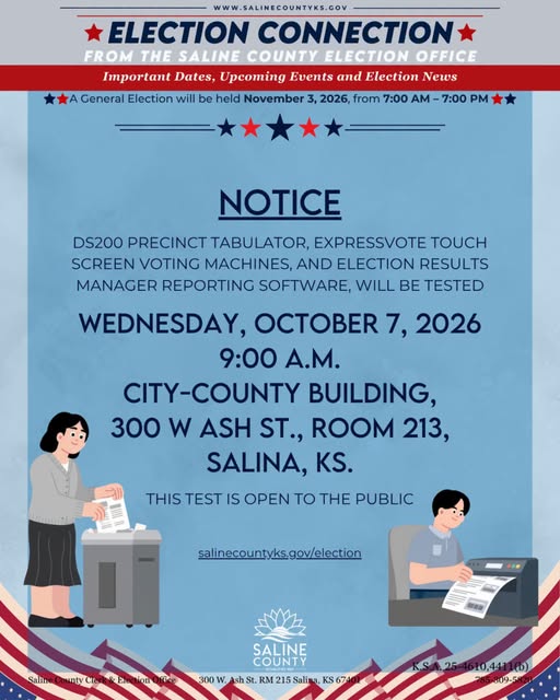 Saline County opens public pre-election voting machine test Oct. 7