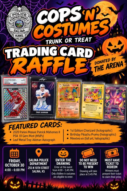 Salina police add trading card raffle for kids at Cops & Costumes Oct. 30