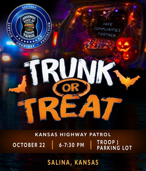 Kansas Highway Patrol hosts trunk-or-treat Oct. 22 at Salina training academy